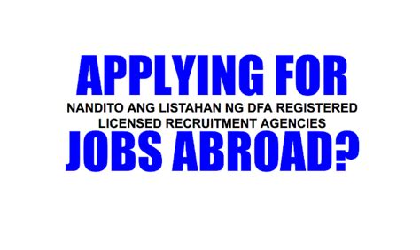 dfa hiring abroad|OFW Portal 2022: The DFA registered Licensed Recruitment.